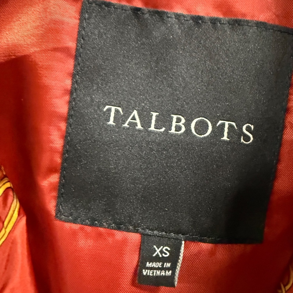 Talbots Equestrian print Quilted Vest, XS, Rust - Picture 4 of 6